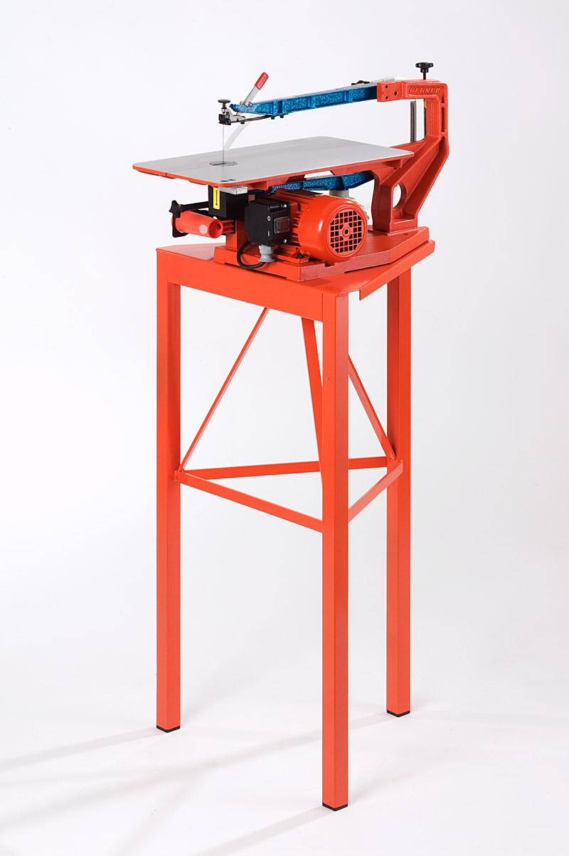 Orangefarbener Maschinenständer für Feinschnittsägen und Dekupiersägen